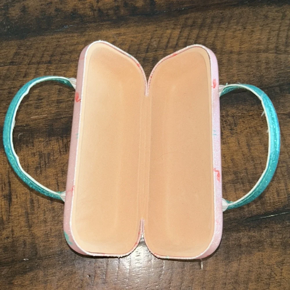 Tommy Bahama Kids Eyeglass Sunglasses Case Pink‎ Aqua Flamingos & Palm Trees